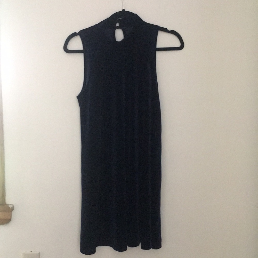 Blue velour dress